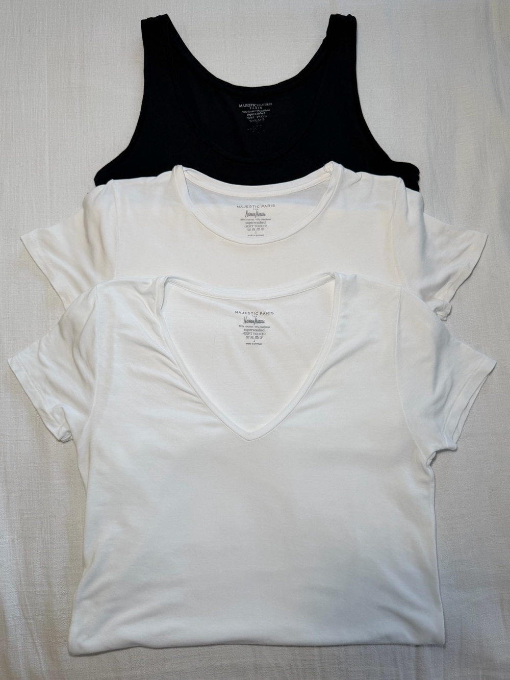 Set of 3 Majestic Filatures Paris Soft Touch Tee and Tank Size 2